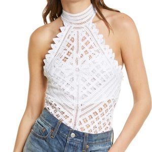 Free People Be My Battenburg Bodysuit Size M NWT